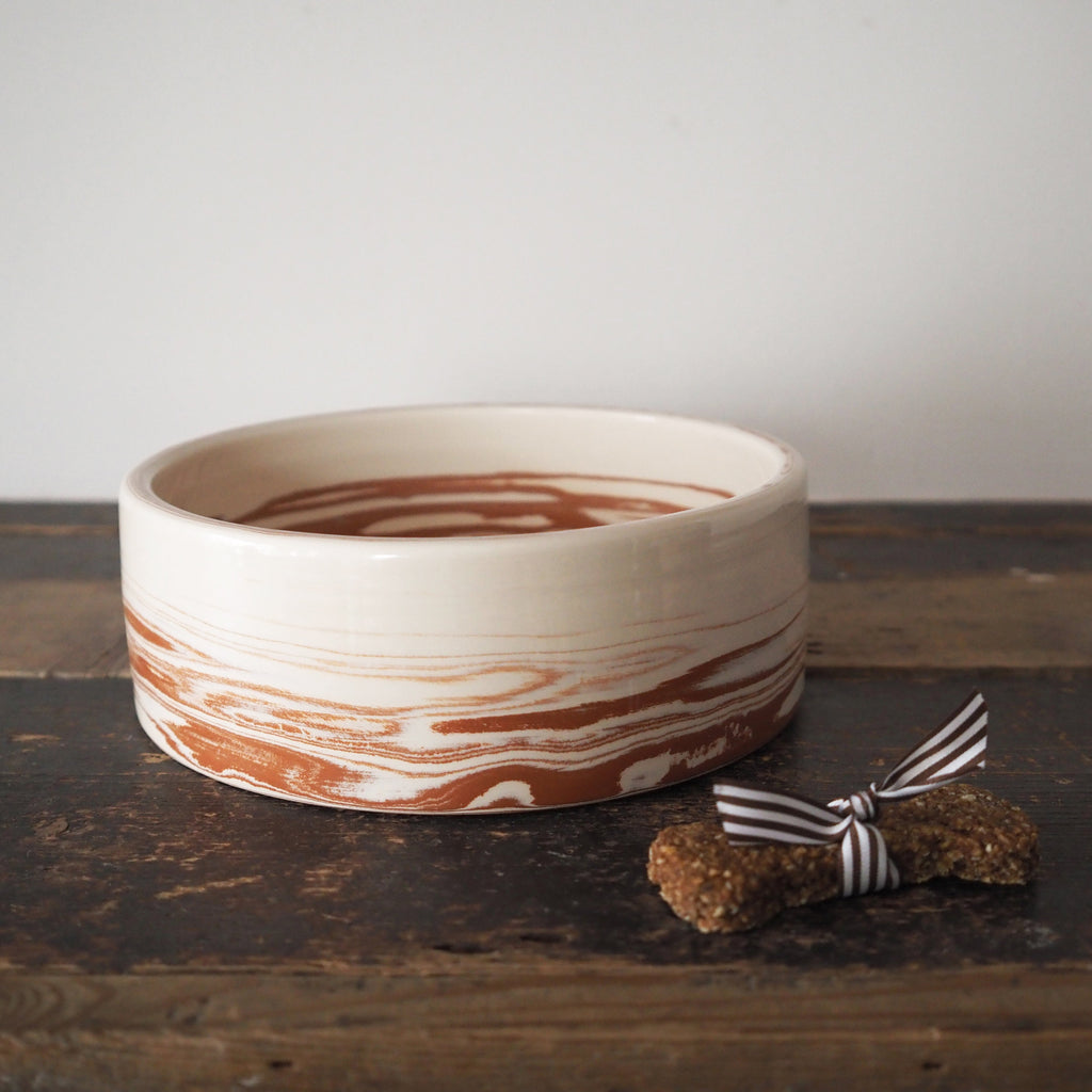 Marble Dog Bowl
