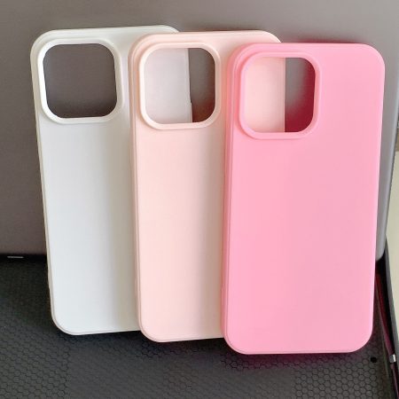 3Pcs Frosted Large Hole: Off-White Light Pink Deep Pink Lens Half Pack Suitable for Apple Series Iphone14Pro Mobile Phone Case Apple 13 Protective Cover 11/12 Advanced Skin-Friendly Suitable for Iphone15Plus Mobile Phone Case 14Promax Apple 13 Protective