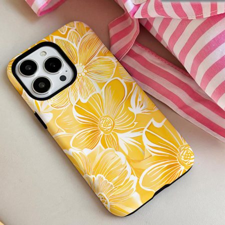 Flowers Two-In-One Film Case - Durable, Shock-Absorbing, And Trendy Protection - Compatible with iPhone 16, 15, 14, 13, 12, 11, Plus, Pro, Max, Perfect Birthday Gift for Friends FLEHYMSHK