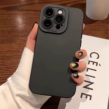 1pc of minimalist stylish TPU soft phone case, matte texture, raised camera protection, shockproof and drop-resistant cover, compatible with iPhone 16, 15, 14, 13, 12, 11 Pro Max, 12, 13 Mini, XS, X Plus