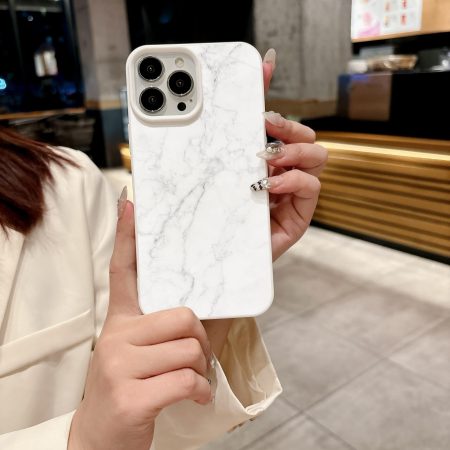 Minimalist White Flower Marble Pattern Printed Phone Case Suitable for Apple iPhone 16/15/14/13/12/11/PRO/PRO Max/Plus/Protection Cover